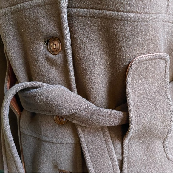 Vintage 1960s Brown Wool Tench Coat - Picture 6 of 8